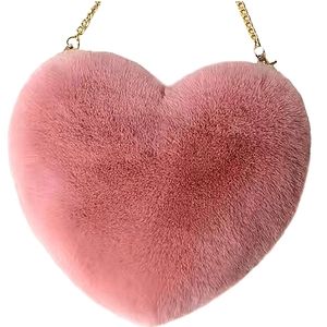 FLUFFY PINK DUSTY ROSE CROSSBODY NEW WITHOUT TAGS GOLD HARDWARE